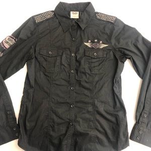 Harley Davidson Live to Ride stud shoulder Shirt